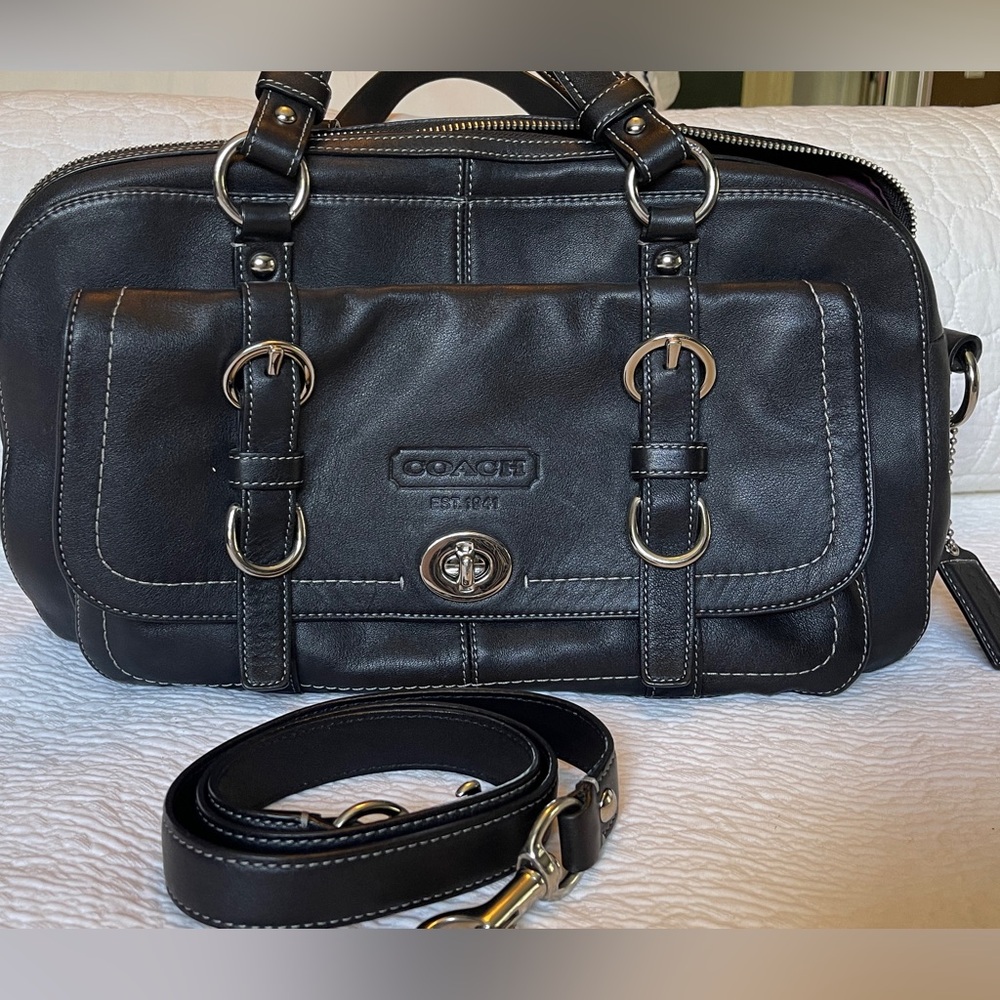 Coach black satchel bag